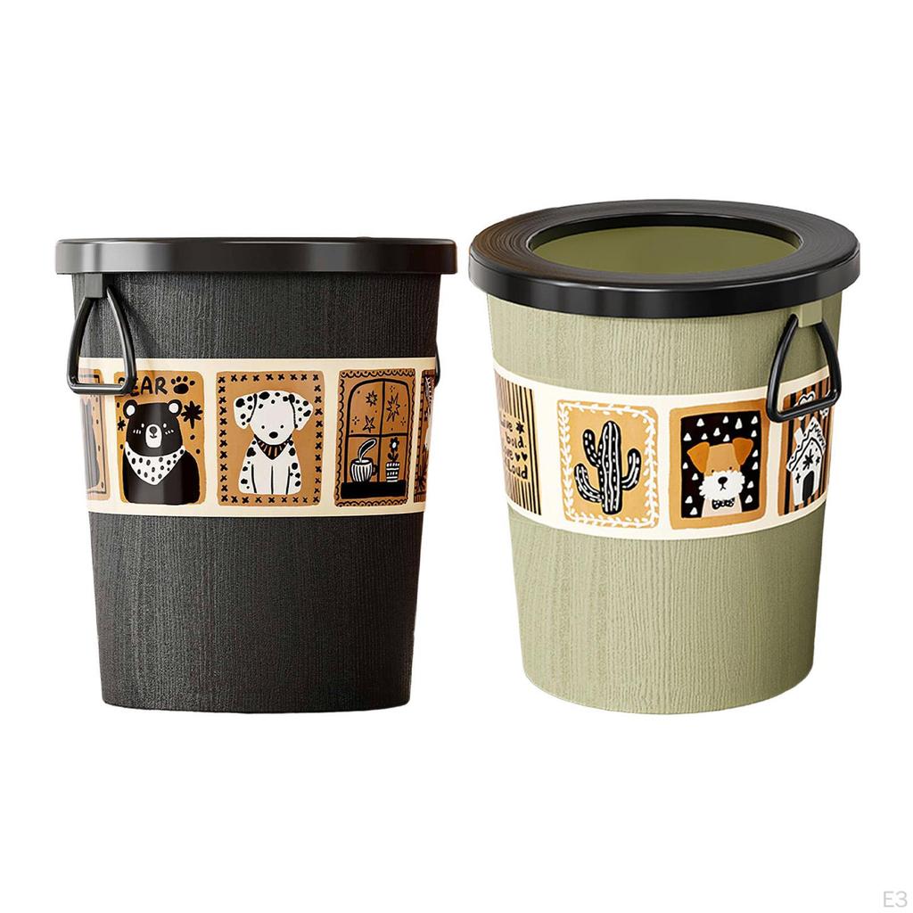 Trash Can Without Lid Paper Basket Minimalist Versatile Elegant Wastebasket Waste Bin for Indoor