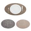 PVC Woven Table Mats Ellipse Solid Color Non-slip Waterproof Wear-resistant Heat-resistant