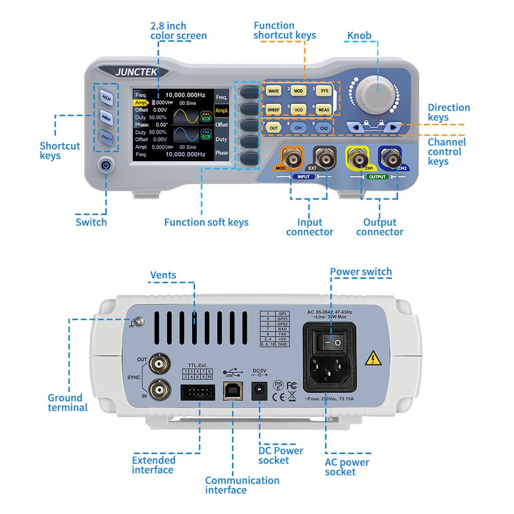 JDS8161 8181 Function Arbitrary Waveform Generator Dual Channel Signal Source 171MS/s 11bits Frequency Meter 61Mhz 81Mhz Tool