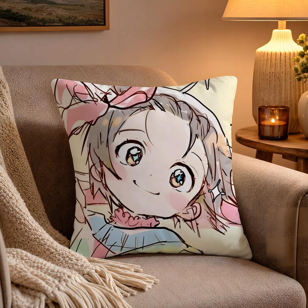 Anime MMedalist Pillow Case Soft Plush Cushion Cover Double Print and Invisible Zipper for Sofa Home Car Use