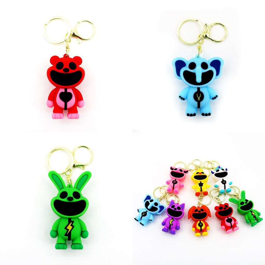 Улыбающиеся зверята Боби Игровое время 3 Милый брелок в виде животного Подвеска в виде монстра с большим ртом Фиолетовый