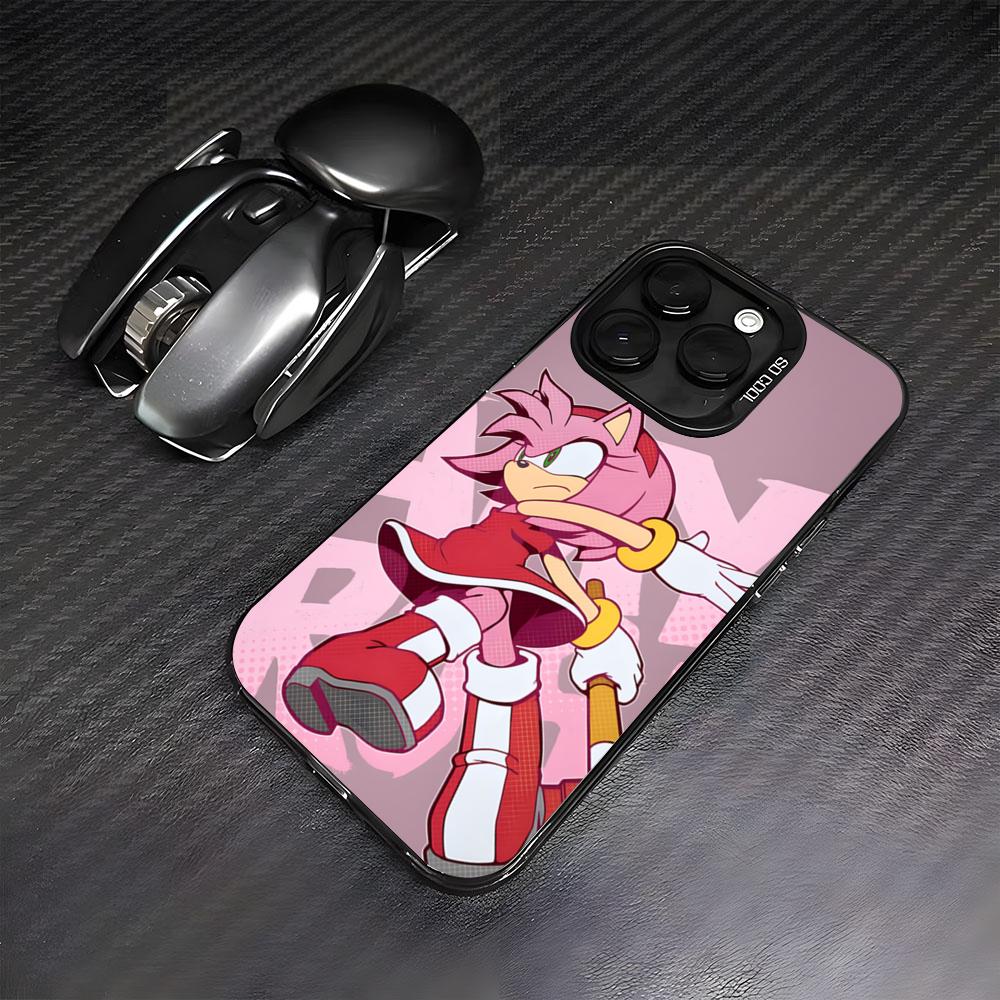 Cute S-Sonics Hedgehog Phone Case For IPhone17 Air 16 15 14 Plus 13 12 11 Pro 7 8 XS Max XR Silver Black Bumper Case