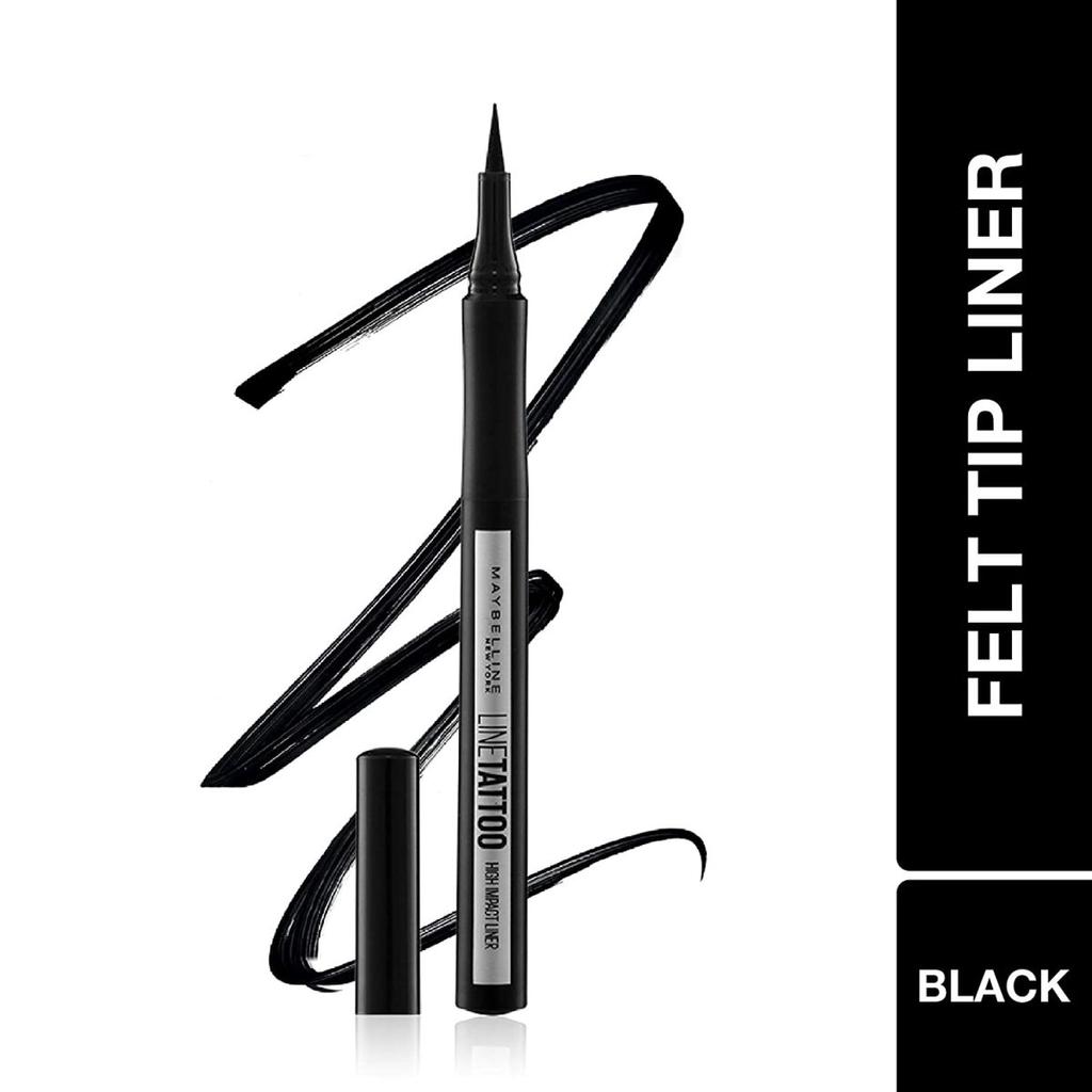 MAYBELLINE NEW YORK Подводка для глаз Line Tattoo High Impact Liner Black, матовый финиш, 1 г