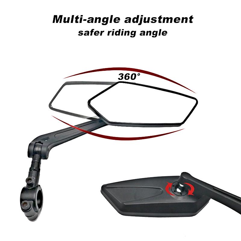 Bicyle Rearview Mirrors Convex Wide Angle Adjustable Electric Motorcycle Bike Handlebar Side Safety Flexible Rear View Mirror