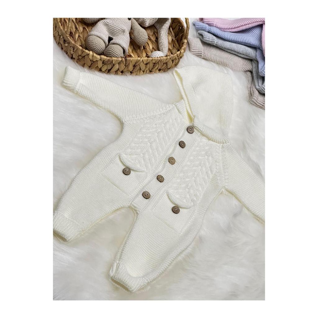 Littleland Knitted Baby Jumpsuit With Pockets