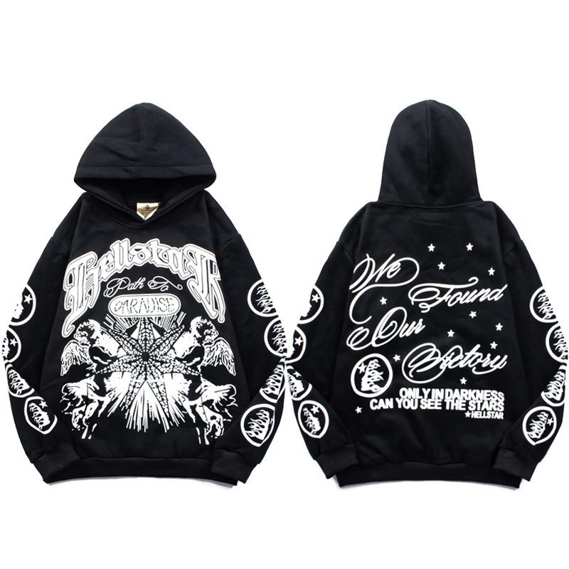 ХУДДИ с принтом пламени HELL Side Goddess на флисовой подкладке для мужчин и женщин