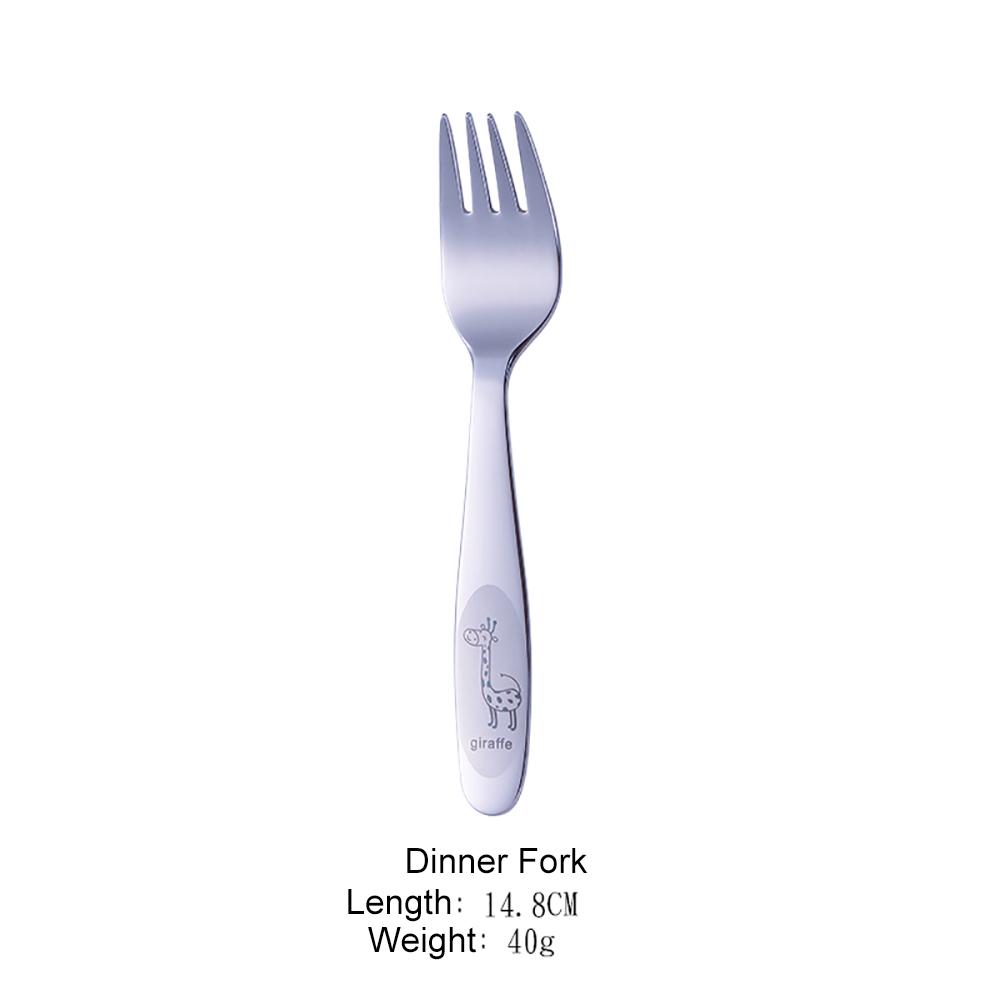 Детские столовые приборы, столовая посуда из нержавеющей стали с рисунком жирафа, детская вилка, нож, ложка, детские наборы столовых приборов из 4 предметов для домашней кухни