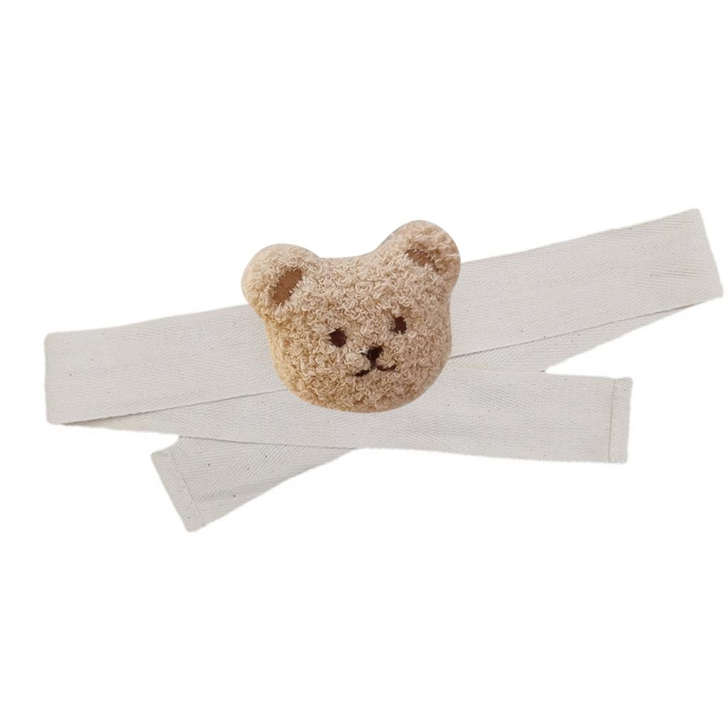 Подхваты для штор Вышитая голова медведя Ремешок для штор Завязка Веревка Украшение детской комнаты Цвет молочного чая Медведь