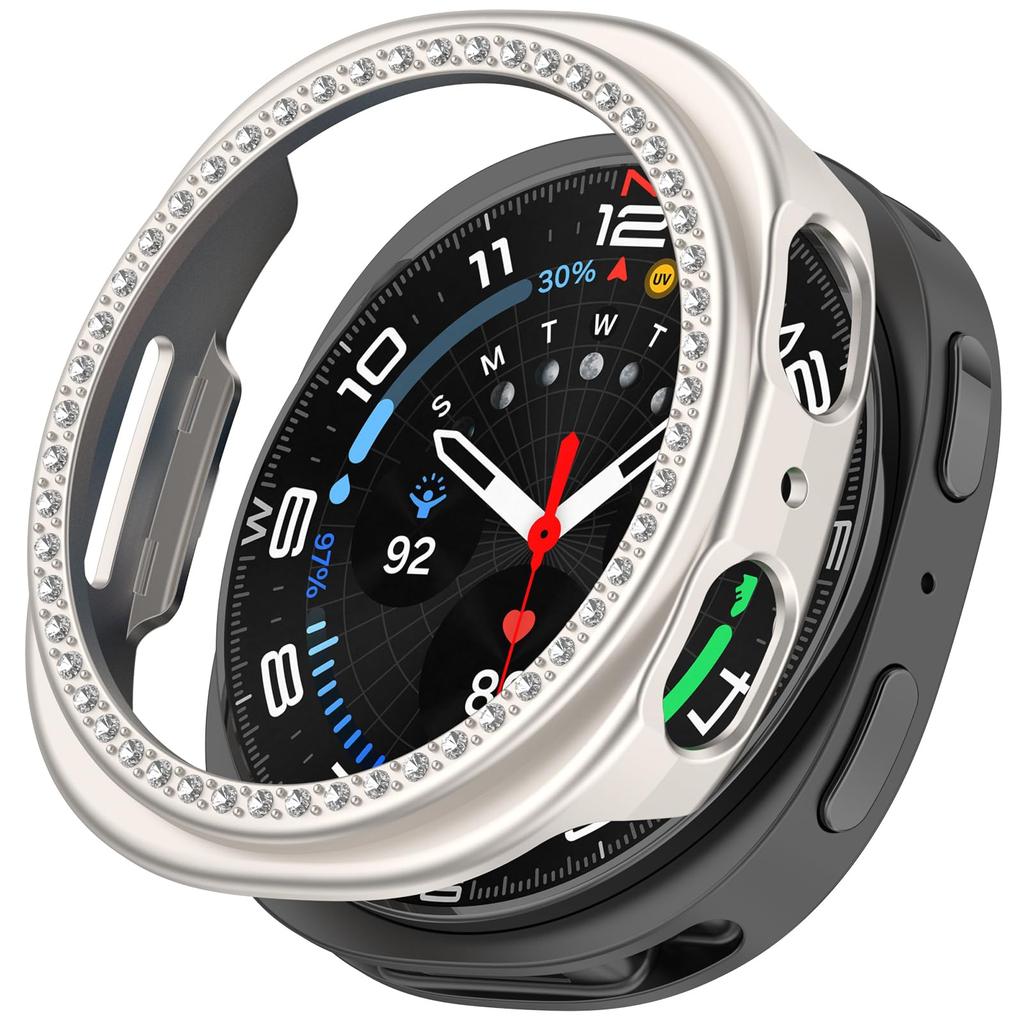 Алмазный Чехол для Samsung Galaxy Watch 8 40 мм Полый Защитный Корпус Аксессуары для смарт-часов galaxy watch 8 44 мм Защитная Накладка-Бампер