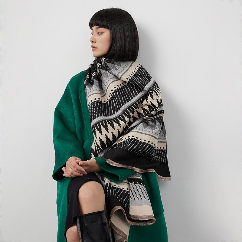 Bohemian Style Imitation Cashmere Retro Scarf Ins Foreign Style Versatile Dual-Purpose Ethnic Style Fashion Scarf Women