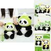 Adorable Panda Plush Toy With Frog Ice Cream And Bee Headpiece For Fun Gifts