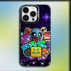 Игровой чехол для телефона Geometry Dash Для iPhone 16,15,14,13,12,11,Mini,Pro,E,MAX Серый Матовый Силиконовый Черный Чехол