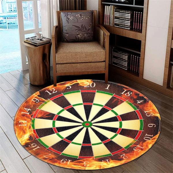 Нескользящий коврик с рисунком «вода и огонь», круглый ковер, напольные коврики, ковры для спальни, гостиной, декоративные, коврик для детских игр