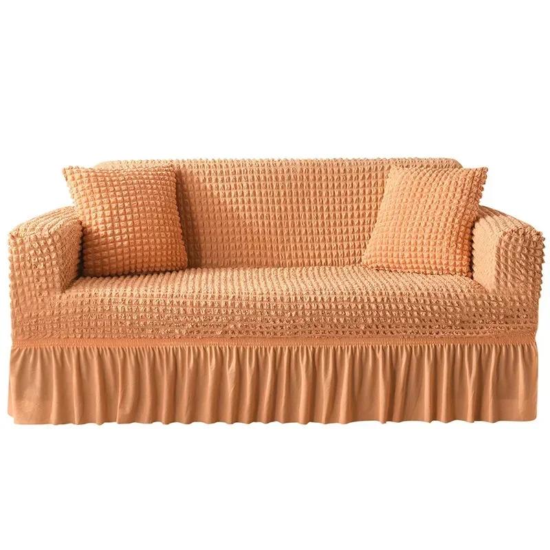 High Elastic Bubble Grid Sofa Cover Full Coverage Seersucker Skirt Pet Anti Dirt Washable High Elastic Durable Betræk Til Sofa