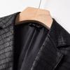 Leather Sheepskin Suit Collar Crocodile Jacket Men's Leather Leather Suit Collar Casual Jacket