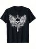 Best Selling Fashion Summer New Cotton Graphic Tees Emo Y2K Skull Cross Dark Grunge Aesthetic Goth Gothic Black T-Shirt TOP