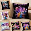 Pop-Cartoon Movie K-Pop Demon Hunters Pillow Case Silky Elegant Comfort Sofa Bed Invisible Zipper Beach Pillowcase