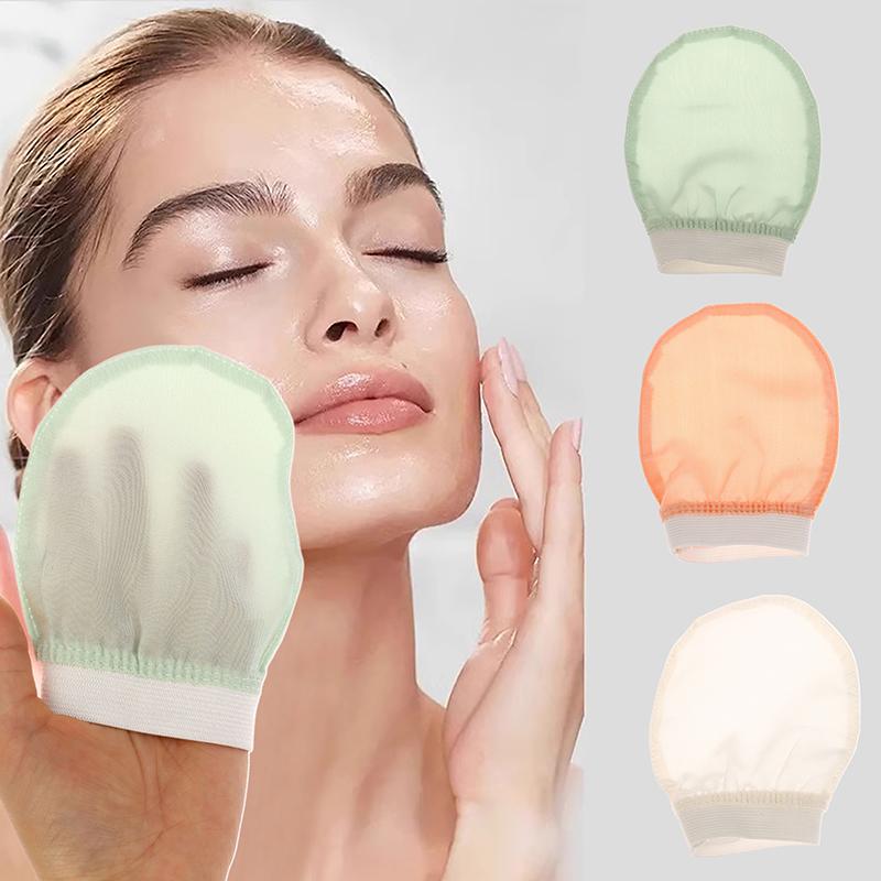 Шелковое отшелушивающее полотенце для умывания лица Мягкий отшелушивающий скраб для ванны Шелковые перчатки для умывания лица