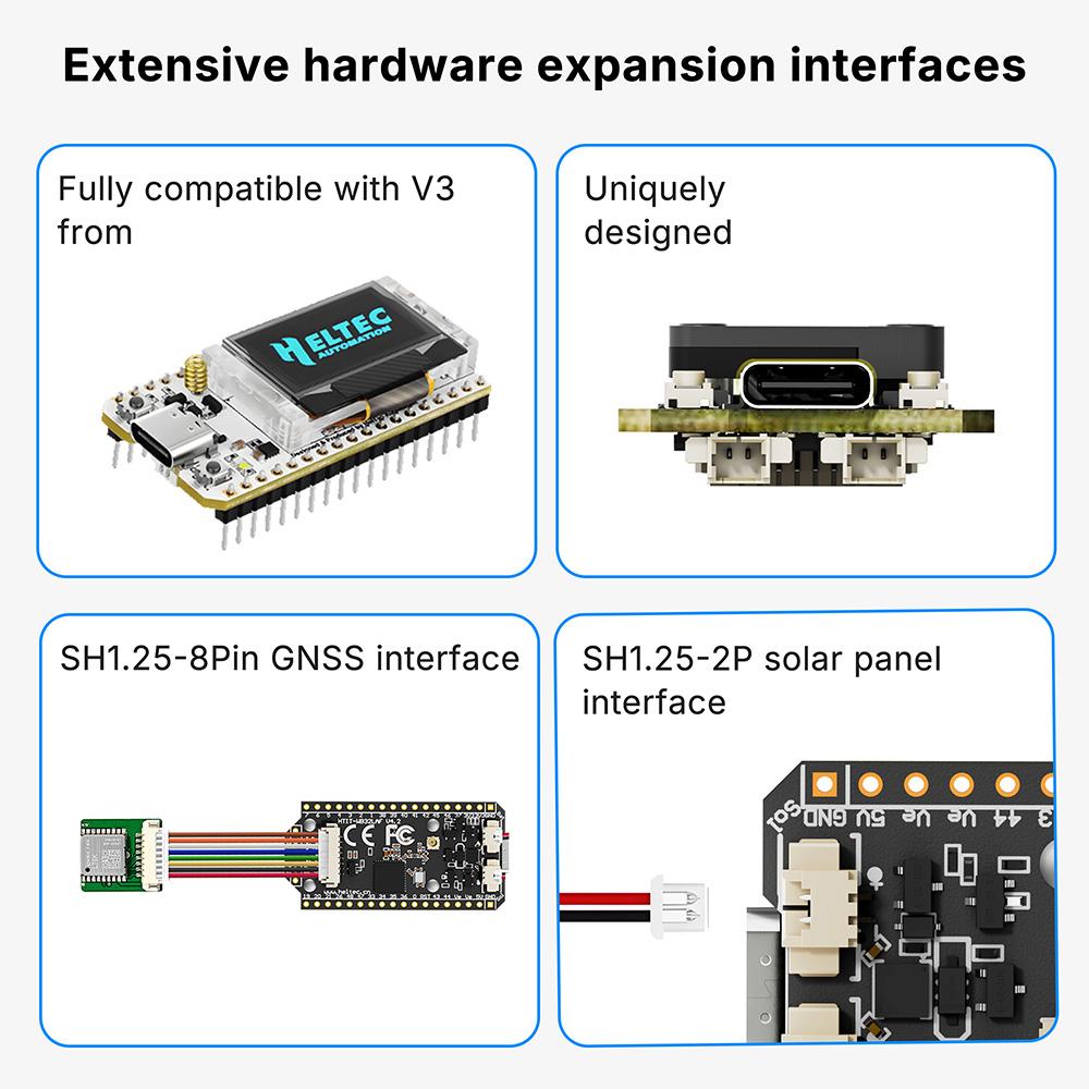 Heltec LoRa 32 V4 Meshtastic GPS ESP32 SX1262 с питанием от солнечной батареи Плата разработчика Сеть Mesh Поддерживает Wi-Fi b/g/n BLE LoRa Связь