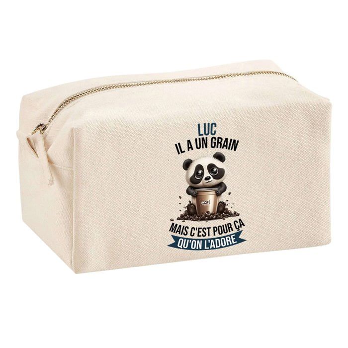 Trousse multifonction Luc Panda Grain Cadeau Anniversaire Noël Collègue Départ Retraite Idée | Trousse Scolaire Fournitures Bureau