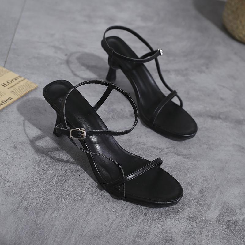 Fashion 2025 Classic Women's Narrow Band High Heels Sandals Summer Modern Shoes Open Toes Simple Office Sandals Sandalias De Mujer