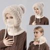 Women Winter Cycling Balaclava Hat with Integrated Scarf Thick Warm Stretchable Windproof Cycling Face Shield Full Protection Outdoor
