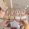 New Girls' Sandals Kids Beach Shoes Weave Style Fashion Woven Children's Sandals Soft Sole Open Toe Princess Shoes 2024 Summer