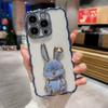 3d чехол-держатель с милым кроликом для Iphone 14pro 13 12 11 14 Pro Max 14 Plus 14, прозрачный противоударный чехол с волнистым покрытием