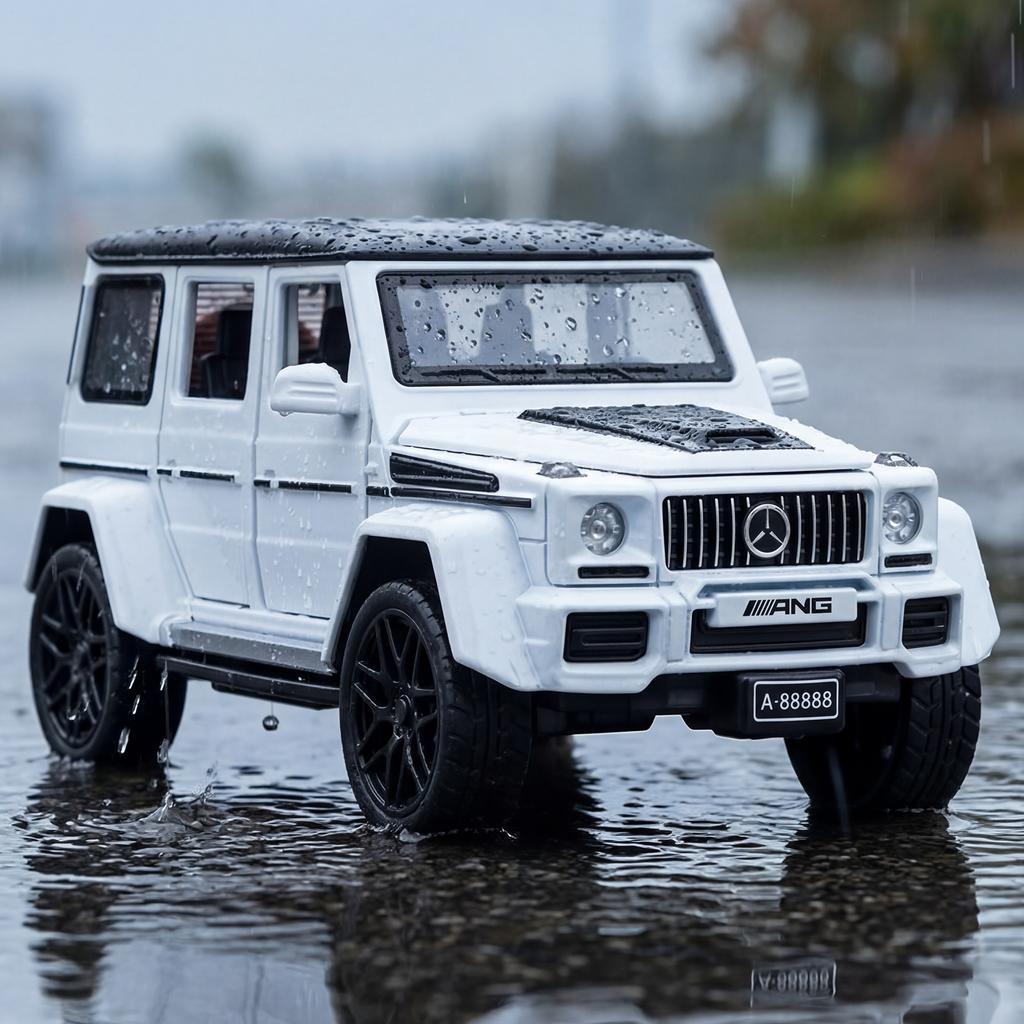 1:32 Модель Спортивного Внедорожника Mercedes Benz G63 Amg для Внедорожья Металлическая Литая Модель Гонночного Автомобиля на Трассе Модель Транспортного Средства Симуляция Праздник
