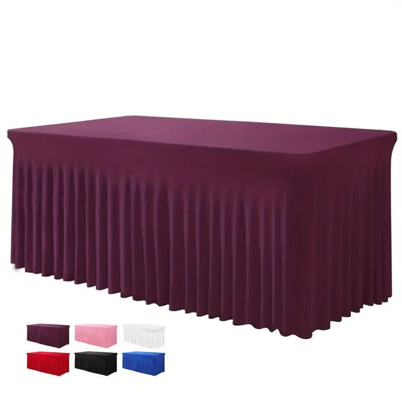 6 футов, прямоугольные юбки для стола, полиэстеровые накладки на стол, черная скатерть для 6-футового стола с юбкой, спандексовая крышка для стола