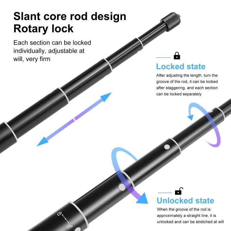 Металлическая палка для селфи PULUZ 70 см с невидимым адаптером и винтом для Insta360 One RS / X2 / X3