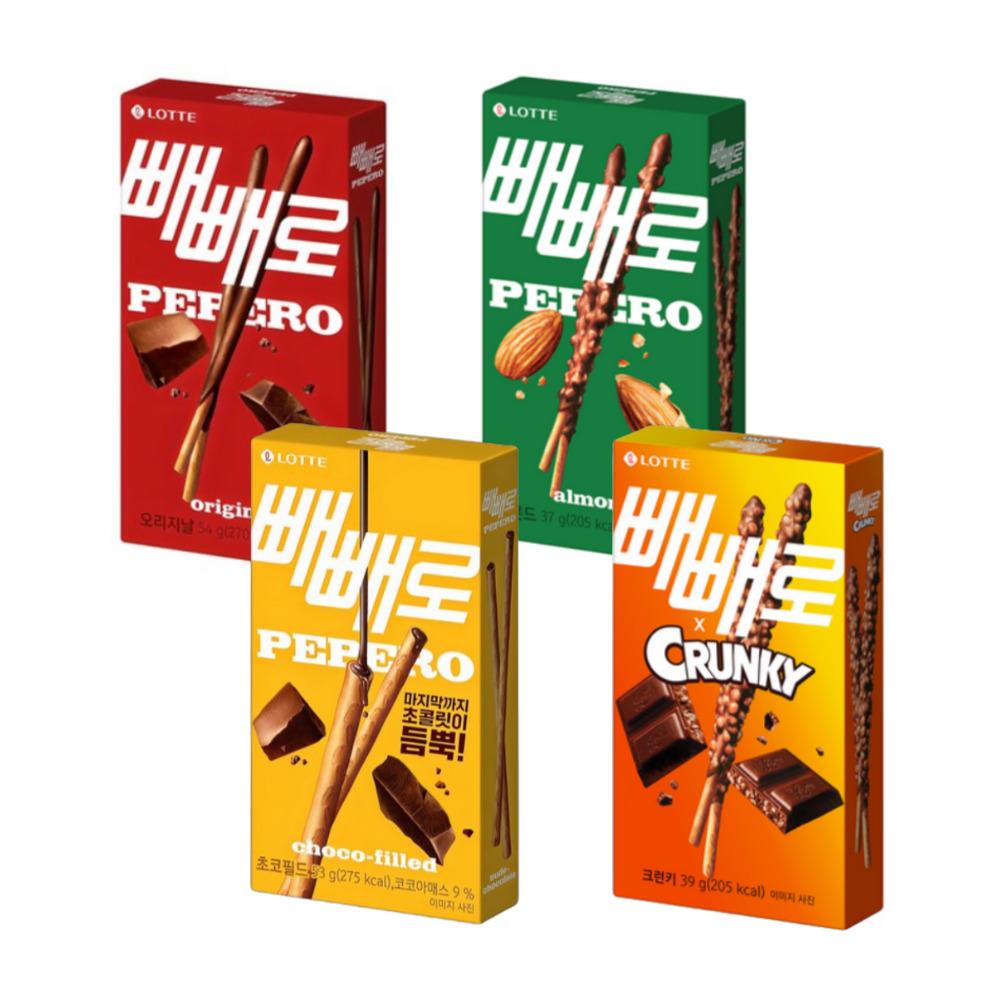 Lotte PEPERO Chocolate Stick 3 Boxes Set / Original / Almond / Choco Field (Nude) / Crunky