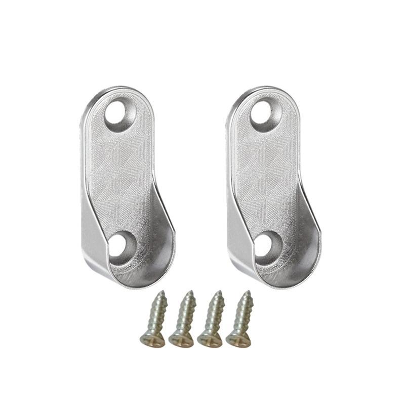 Oval Closet Rod End Supports Furniture Accessories Wardrobe Tube Support Bracket Clothes Hanging Rod Holder Clothes Tube Support