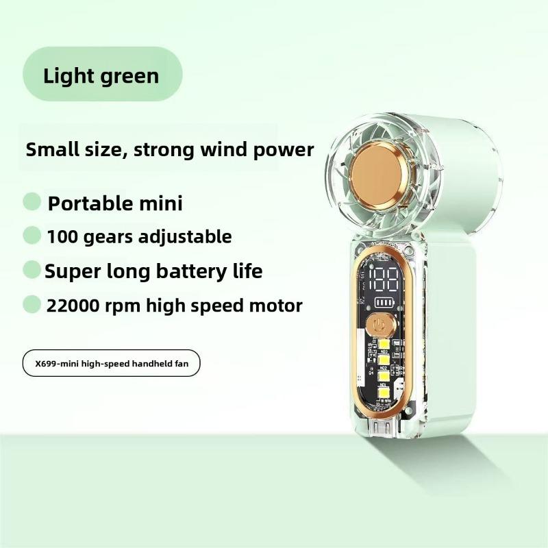 Прозрачный ручной USB-вентилятор, Мини-турбина, Карманный вентилятор, Уличный ночник, Маленький вентилятор