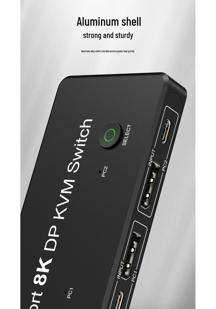 8K/60 Гц 4K/120 Гц USB KVM-переключатель для совместного использования видео с клавиатурой, мышью и принтером
