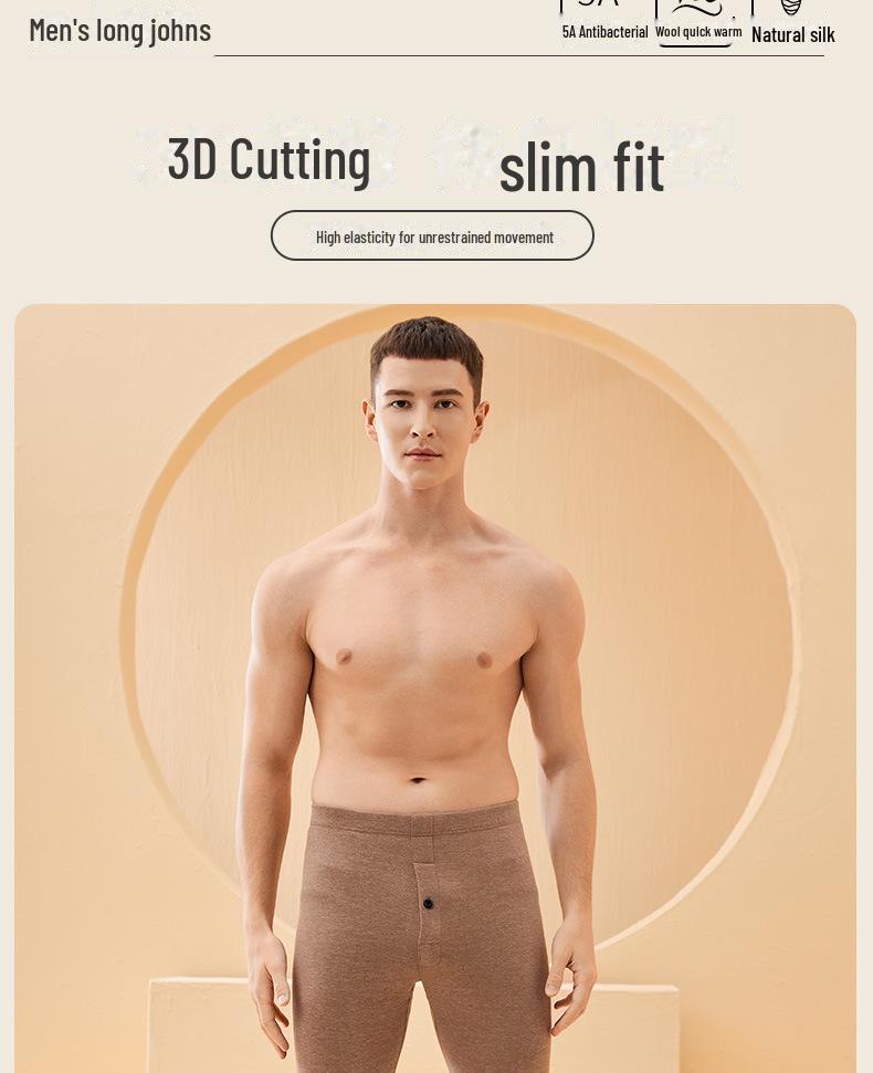 Мужские теплые шерстяные леггинсы с бархатной подкладкой - зимние брюки, защищающие от холода