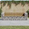 VidaXL Design Gabion Garden Bench 244x71x65.5cm Impregnated Pine Wood 3196241