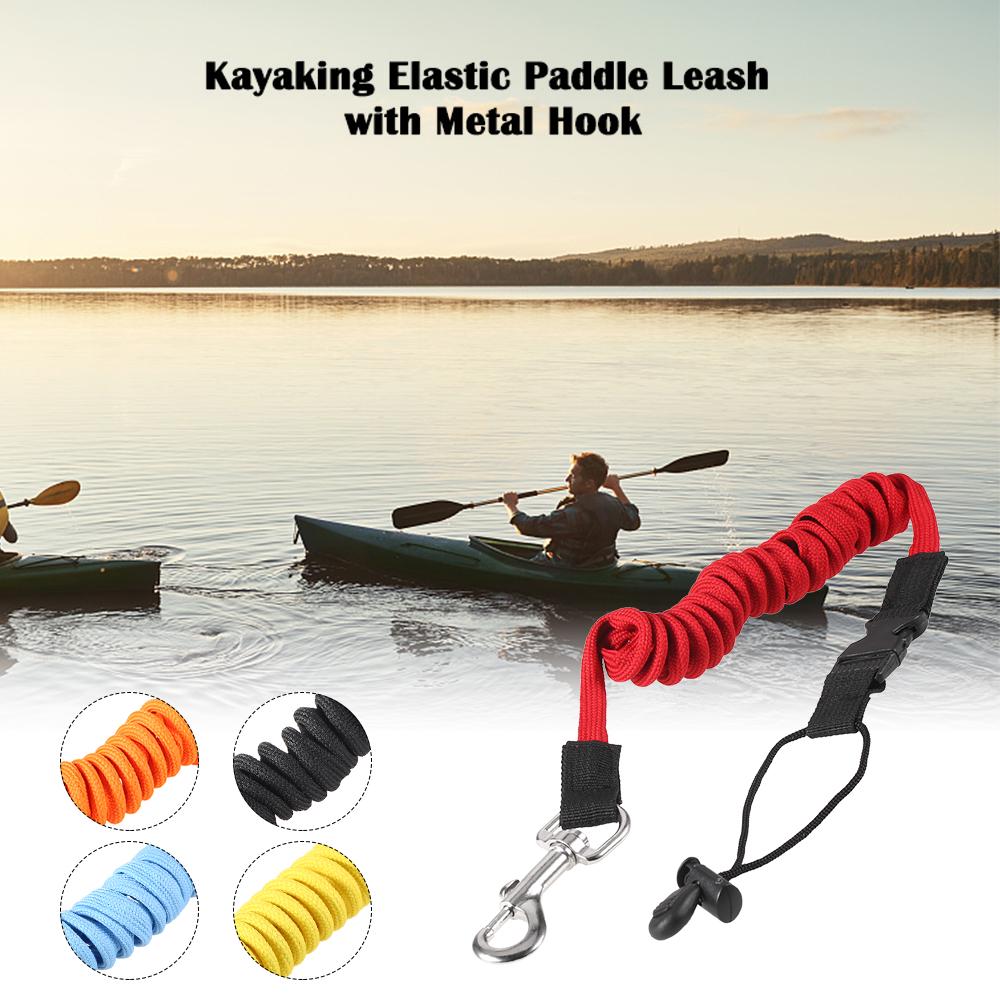 Elastic Paddle Leash Kayak Canoe Safety Fishing Rod Rowing Boats Coiled Lanyard Cord Tie Rope