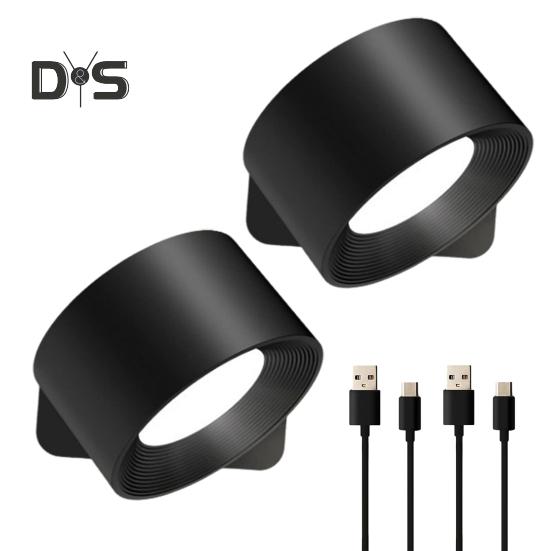 Беспроводной настенный светильник с дистанционным управлением, регулируемой яркостью, простой монтаж, перезаряжаемый через USB, настенные светодиодные бра