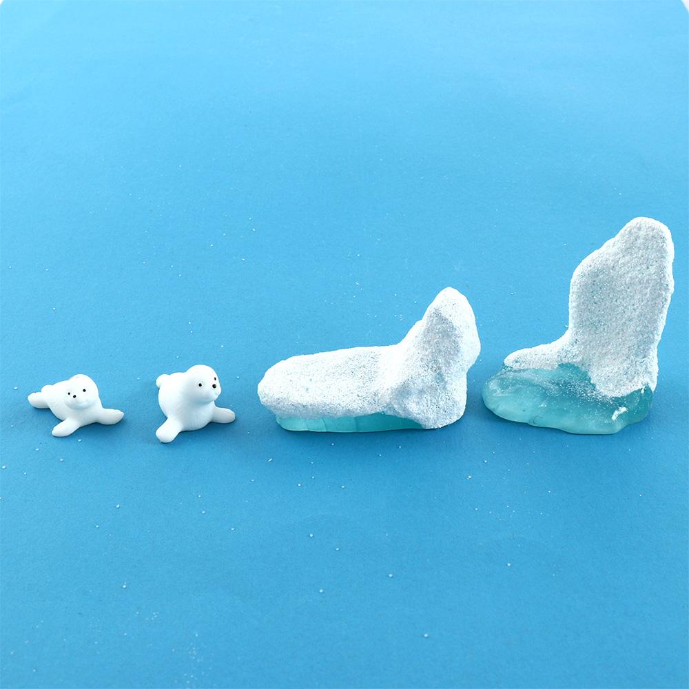 Смола маленькая модель пингвина айсберг тюлень зимняя фигурка миниатюрный микропейзаж украшение для сада фей