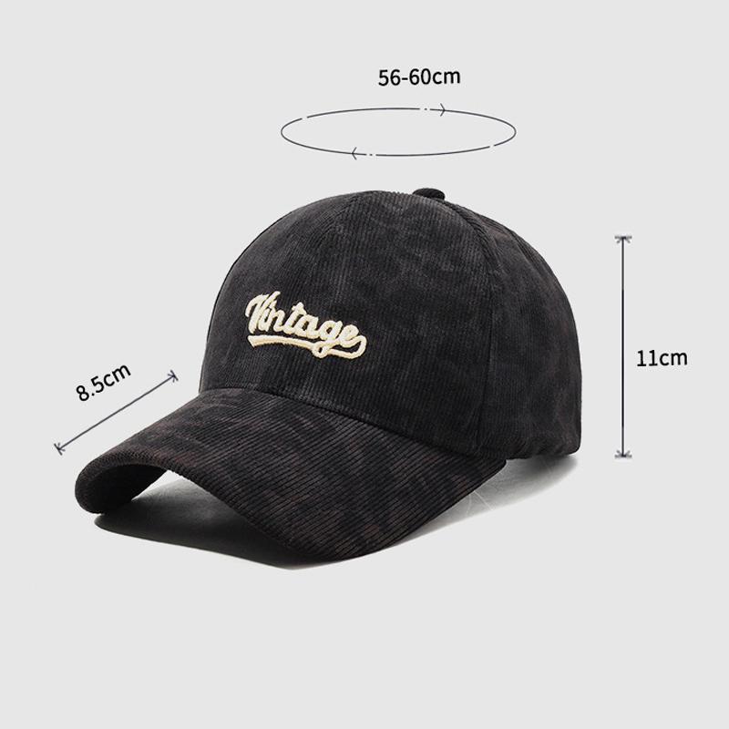 Вельветовая бейсболка осень-зима для мужчин и женщин с вышитыми буквами