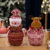 1Pc Christmas Decorations New Knitted Apple Bag Elderly Apple Bag Christmas Gift Bag Snowman Gift Bag