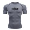 Men's Quick Dry Compression Workout T-shirt Gothic Ambition Print Athletic Short Sleeve Top for Gym Running Training Spo