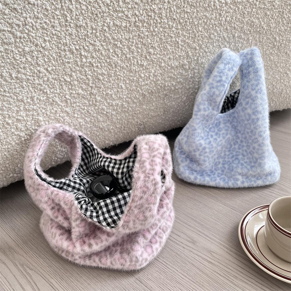 Женский клатч с леопардовым принтом, мягкий плюшевый, осенне-зимний, модная сумочка, тоут, для хранения