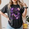 Comfort Colors Vintage Cat Witch Shirt, Black Cat Wizard Halloween Tee, 90s Celestial Moon Witchy Gothic T-Shirt, Cat Lover Gift