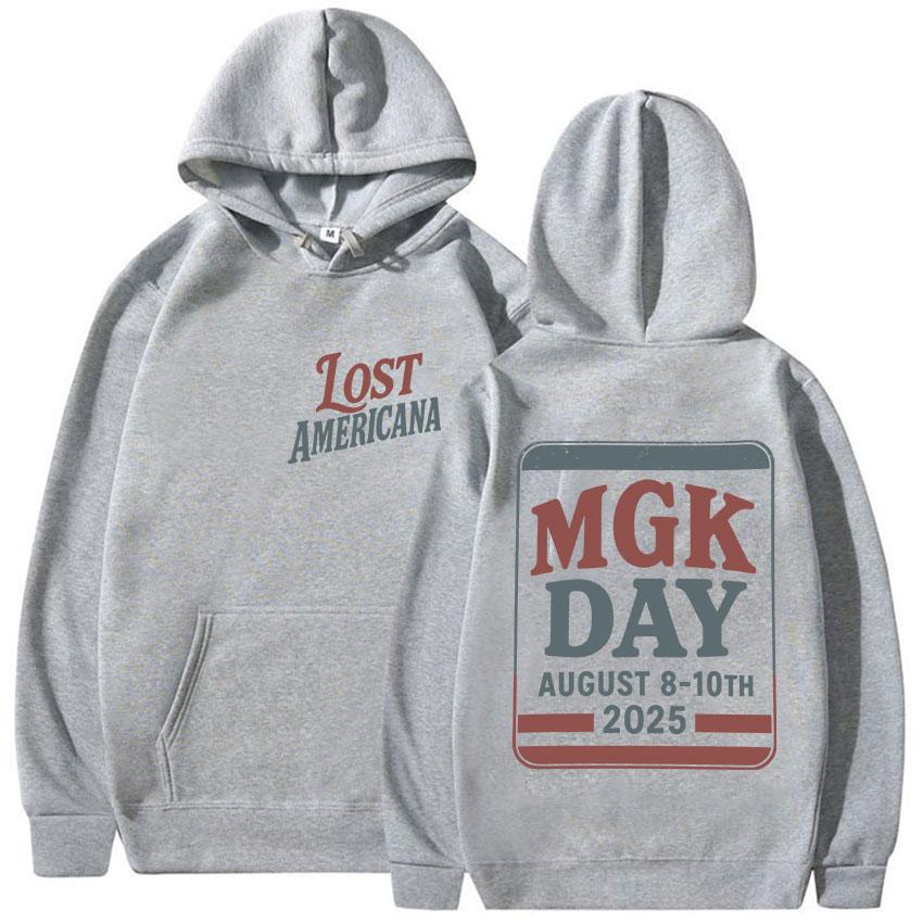 Толстовка с графическим принтом MGK Day Lost Americana Tour 2025 Мужская Винтажная Эстетика Лонгслив Свитшот Унисекс Модная Оверсайз Толстовка