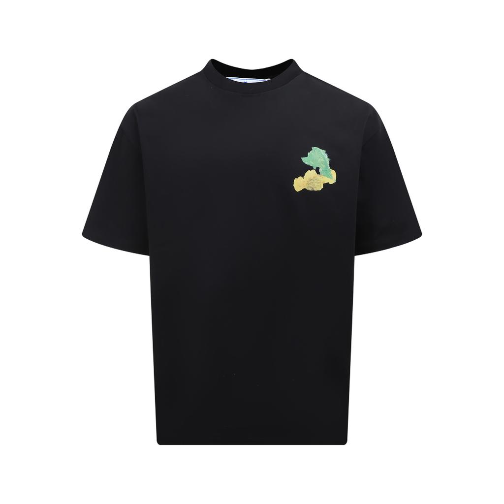 Summer Men's T Shirt Abloh Vintage Retro Oil Painting Printed T-shirt Loose Short Sleeved Shirt Men Women T Shirts