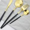 24Pcs Gold Stainless Steel Dinnerware Cutlery Set Knives Forks Coffee Spoon Dinner Tableware Set Kitchen Tableware Flatware Set