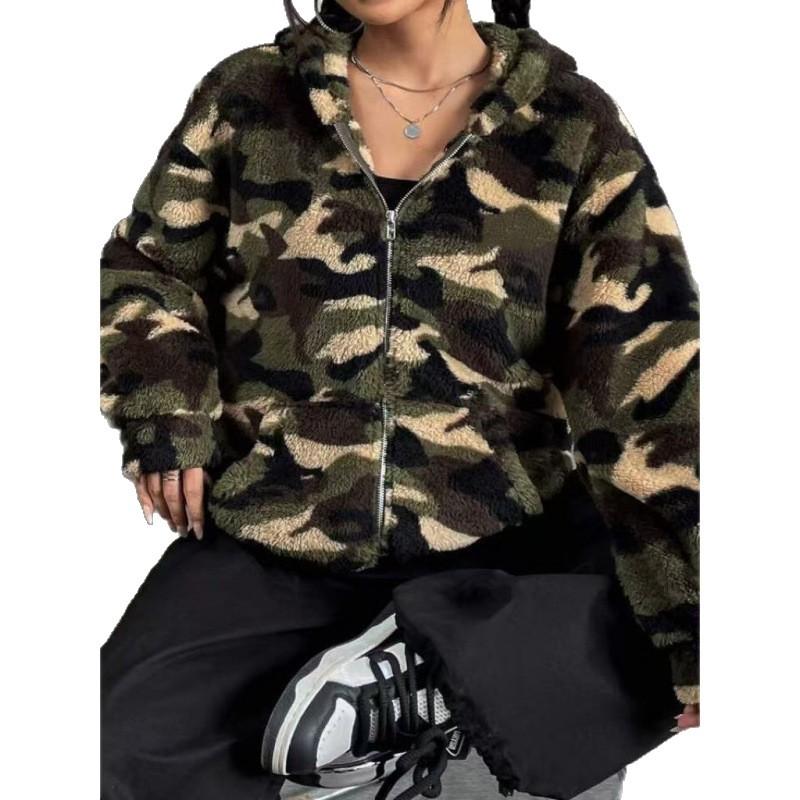 Двусторонний плюшевый кардиган с капюшоном на молнии, повседневная женская плюшевая куртка на осень и зиму 2025