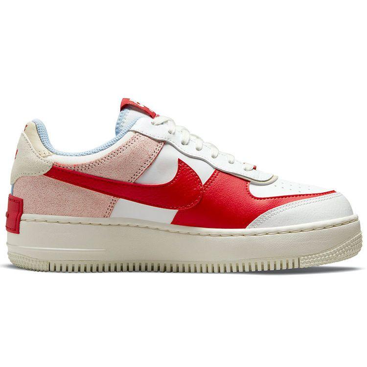 Nike Air Force 1 Shadow Cracked Leather Женские кроссовки White Summit-White Gym-Red CI0919-108